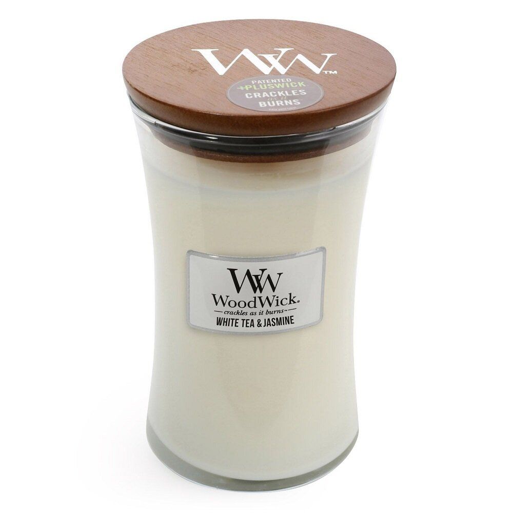Ароматична свічка з ароматом жасмину Woodwick Large White Tea & Jasmine 609 г - фото №1 Ароматична свічка з ароматом жасмину Woodwick Large White Tea & Jasmine 609 г - фото №1